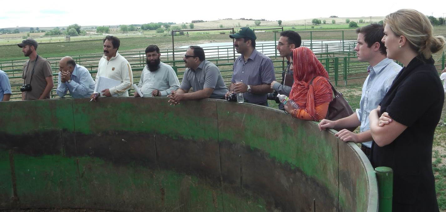 Farmers at a water management training